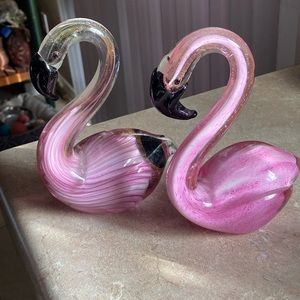 Glass blown swans